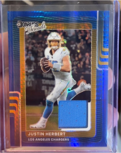 2025 Panini Donruss Optic Donruss Threads #DTBH-JHT Justin Herbert — front