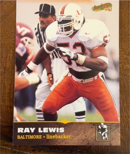 1996 Score Board All Sport Plus #139 Ray Lewis Rookie Card — front