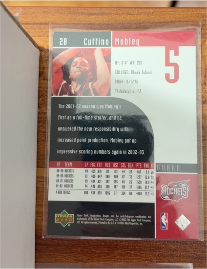 2001 Upper Deck #28 Cuttino Mobley — front