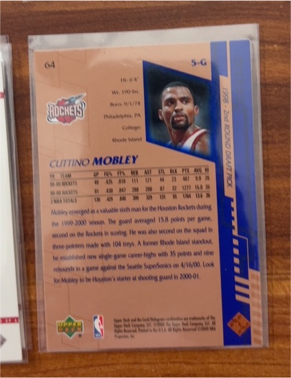 1999 Upper Deck #64 Cuttino Mobley — front
