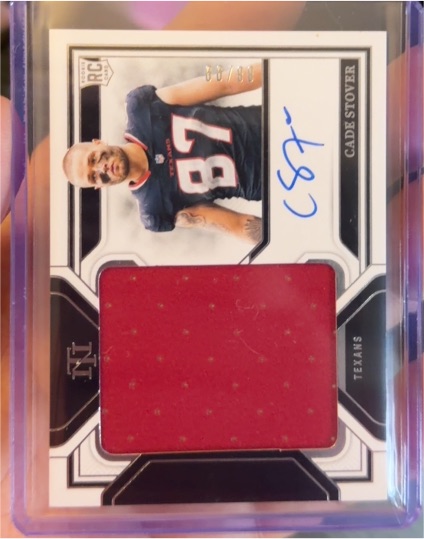 2024 Panini National Treasures #187 Cade Stover Rookie Patch Autograph — front