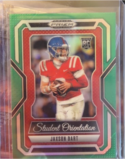 2025 Panini Prizm Draft Picks #9 Jaxson Dart Student Orientation Green Prizm — front