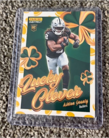 2025 Panini Instant Donruss #12 Ashton Jeanty Lucky Clover Rookie Card — front