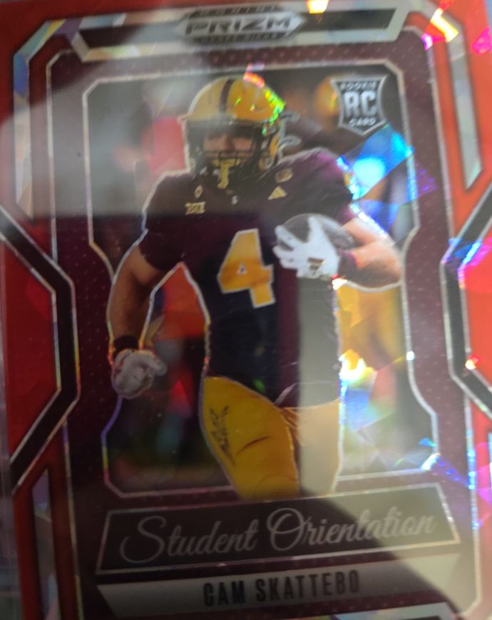 2025 Panini Prizm Draft Picks Student Orientation #16 Cam Skattebo Red Ice Prizm Rookie — front