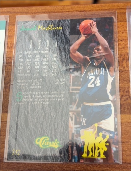 1993 Classic Four Sport #312 Jamal Mashburn — front