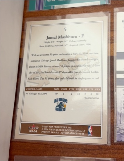 2003-04 Fleer #5 Jamal Mashburn — front