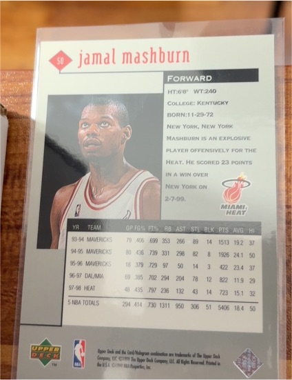 1998-99 Upper Deck #81 Jamal Mashburn — front