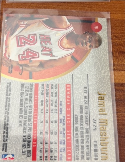 1997-98 Bowman's Best #76 Jamal Mashburn — front