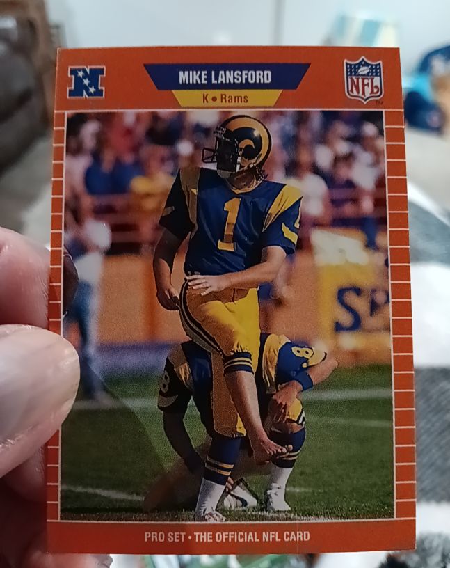 1989 Pro Set #204 Mike Lansford Los Angeles Rams — front