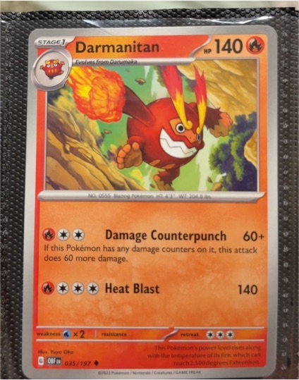 2023 Pokemon Obsidian Flames #035/197 Darmanitan — front