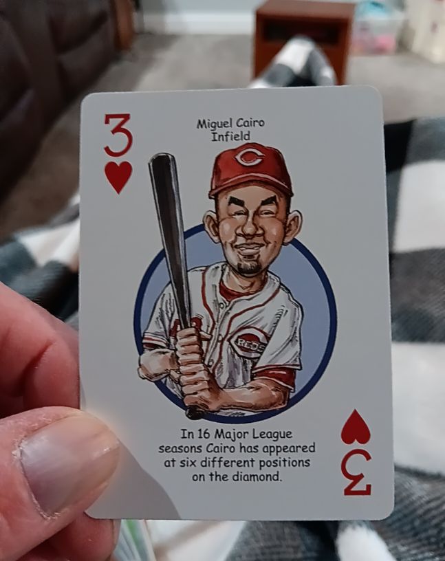 2011 Walgreens Reds Deck of Cards #3 Miguel Cairo — front