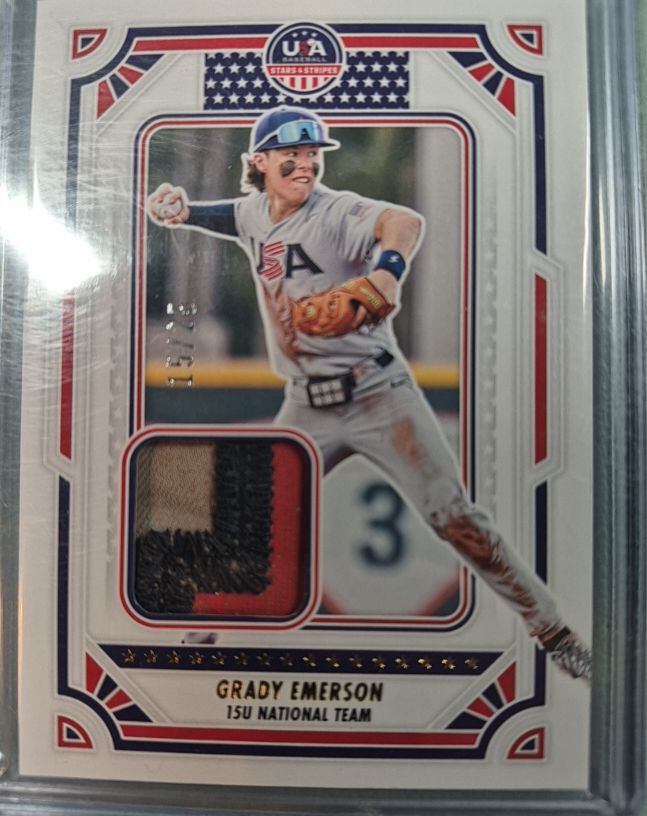 2024 Panini Stars and Stripes USA Materials #USA-GE Grady Emerson — front