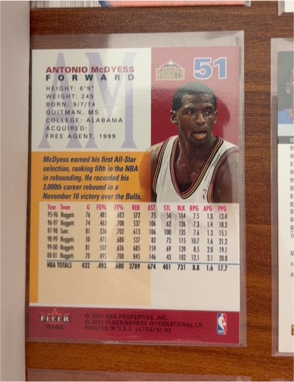 2001 Fleer #51 Antonio McDyess — front