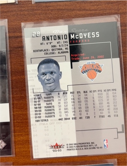 2002-03 Fleer Box Score #28 Antonio McDyess — front