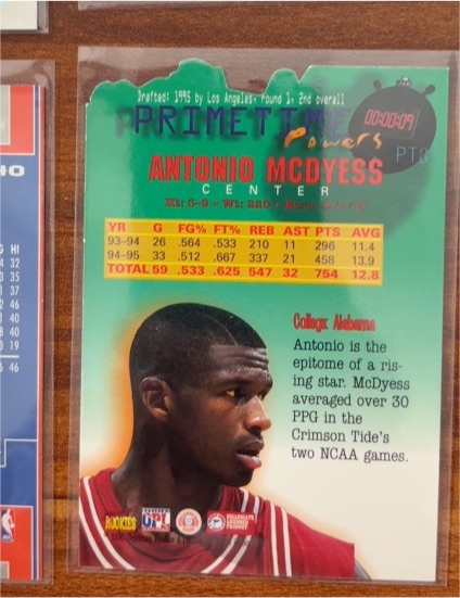 1995 Pacific Prism Draft Picks Centers of Attention #C-2 Antonio McDyess — front