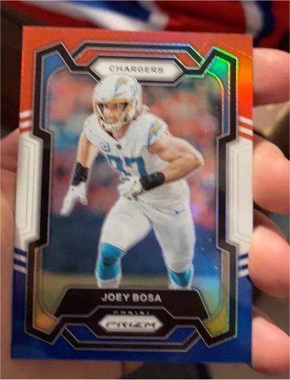 2023 Panini Prizm #157 Joey Bosa Red White & Blue Prizm — front