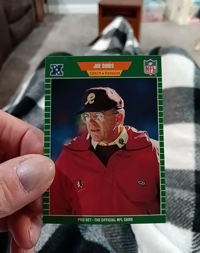 1989 Pro Set #440 Joe Gibbs Washington Redskins — front