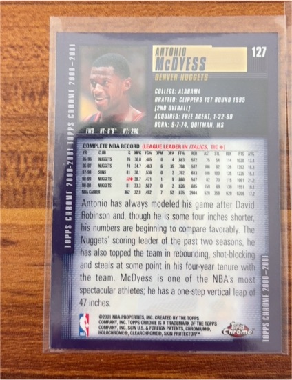 2000-01 Topps Chrome #127 Antonio McDyess — front