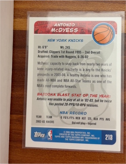2002-03 Topps #213 Antonio McDyess — front