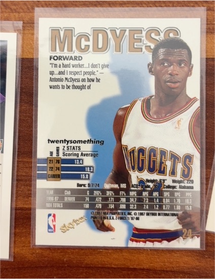 1997 SkyBox #24 Antonio McDyess — front