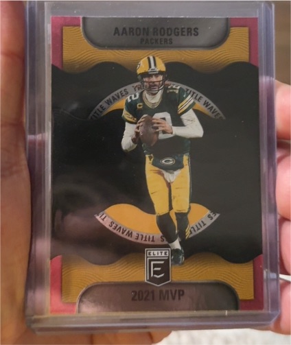 2022 Panini Donruss Elite Title Waves #TW1 Aaron Rodgers 2021 MVP — front