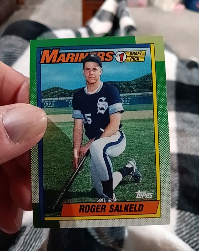 1990 Topps #44 Roger Salkeld Seattle Mariners — front