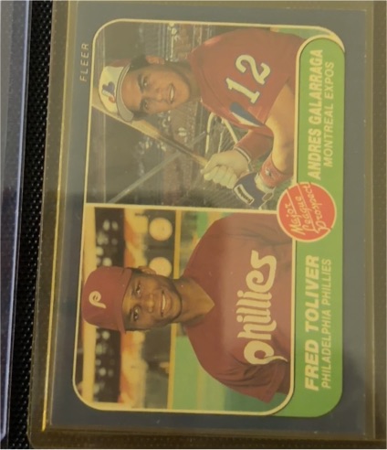 1986 Fleer #647 Andres Galarraga, Fred Toliver — front