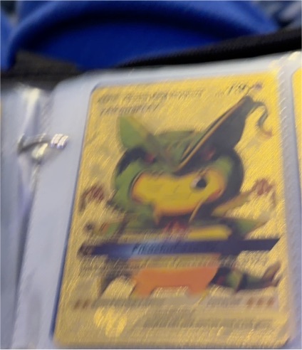 2024 Fan Art Pikachu Mega Rayquaza Gold Foil Card — front