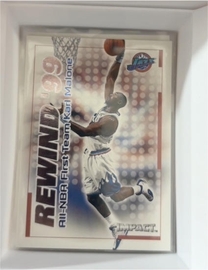 1999-00 SkyBox Impact Rewind '99 #15RN Karl Malone — front