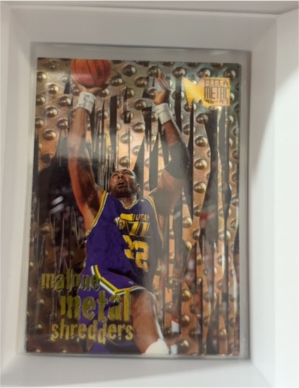 1996-97 Fleer Metal #141 Karl Malone Metal Shredders Utah Jazz — front