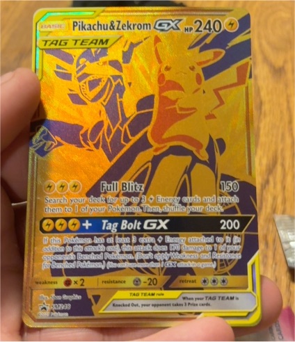 2021 Pokémon TCG SM248 Pikachu & Zekrom GX Jumbo Promo Gold — front