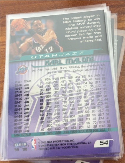 1999-00 Fleer Focus #54 Karl Malone — front