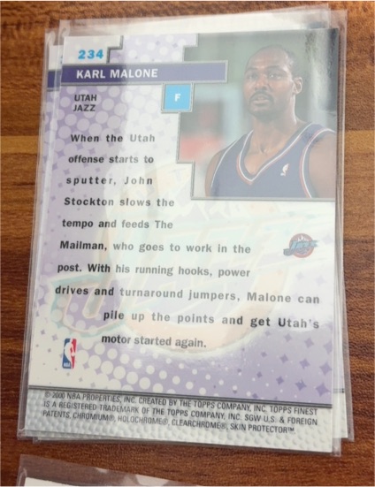 2000 Topps Finest #234 Karl Malone — front