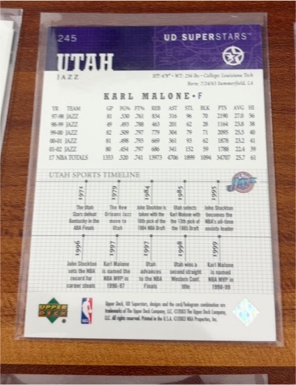 1992 Upper Deck #245 Karl Malone — front