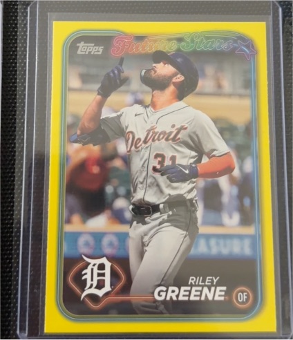 2024 Topps Series 1 #274 Riley Greene Future Stars Yellow Parallel — front
