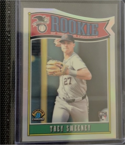 2025 Bowman Chrome #ROY-12 Trey Sweeney Rookie of the Year Favorites — front