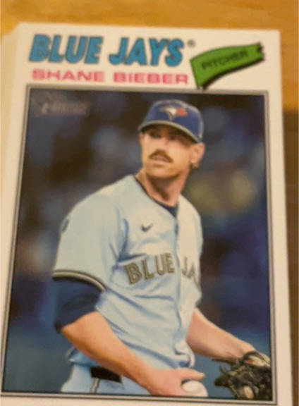 2026 Topps Heritage #210 Shane Bieber — front