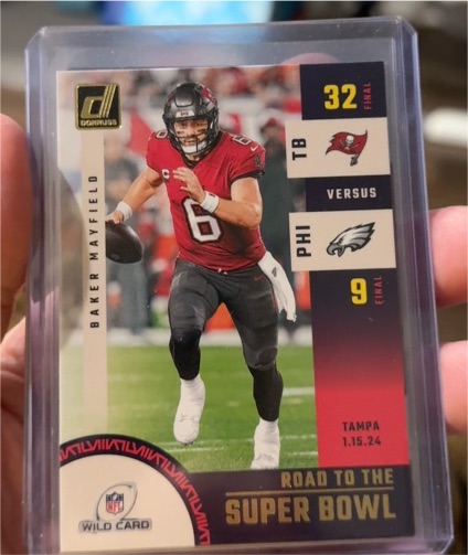 2024 Donruss Road to the Super Bowl Wild Card #SBWC5 Baker Mayfield — front