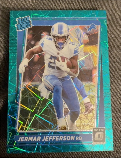 2021 Donruss Optic #296 Jermar Jefferson Green Velocity Rated Rookie — front