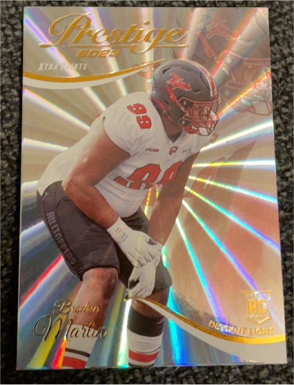 2023 Panini Prestige #309 Brodric Martin Xtra Points Sunburst — front