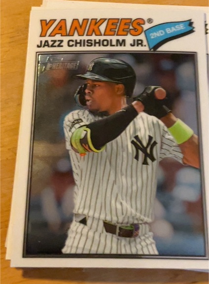 2026 Topps Heritage Chrome #196 Jazz Chisholm Jr. — front