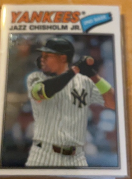 2026 Topps Heritage Chrome #196 Jazz Chisholm Jr. — front