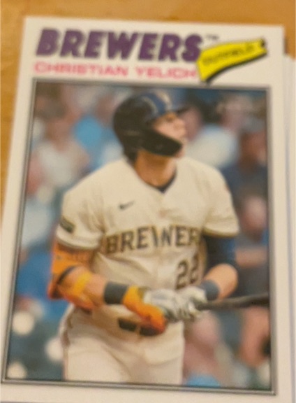 2026 Topps Heritage #332 Christian Yelich Milwaukee Brewers — front