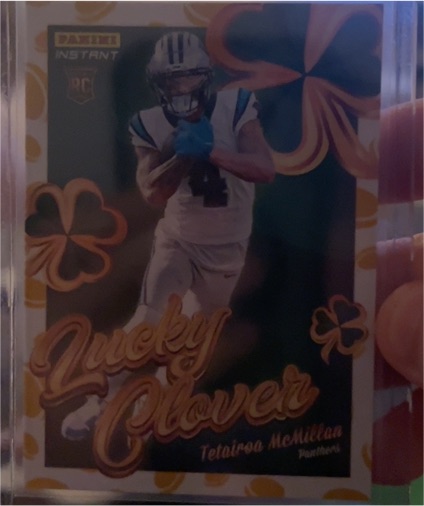 2025 Panini Instant #17 Tetairoa McMillan Lucky Clover — front