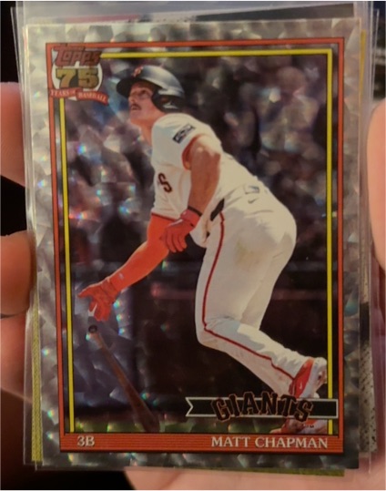 2026 Topps Series 1 #T91-80 Matt Chapman Giants Silver Crackle Foil — front