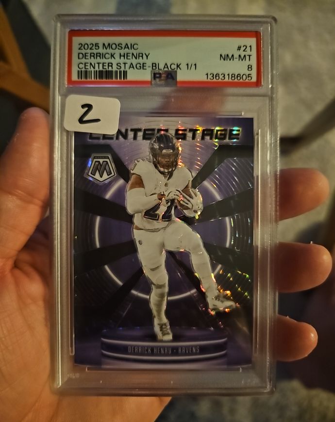 2025 Panini Mosaic #21 Derrick Henry Center Stage-Black 1/1 — front