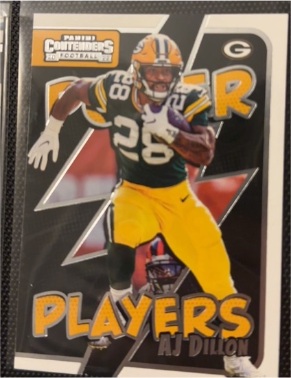 2022 Panini Contenders #PWR-AJD AJ Dillon Power Players — front