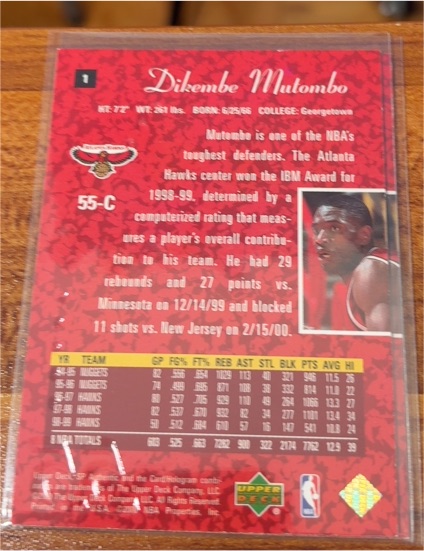 1999-00 Upper Deck Black Diamond #1 Dikembe Mutombo — front