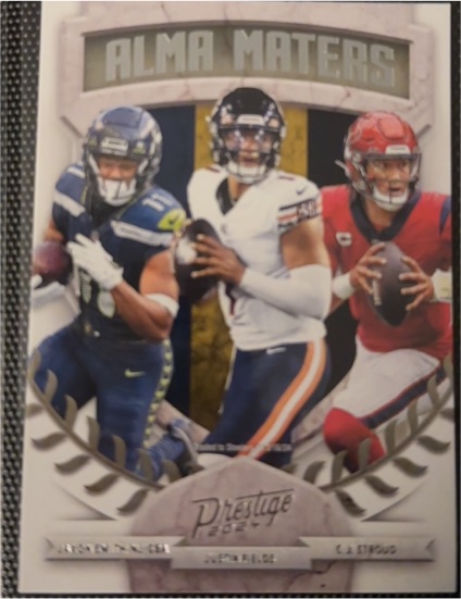 2024 Panini Prestige Alma Maters #3 Justin Fields, C.J. Stroud, Jaxon Smith-Njigba — front