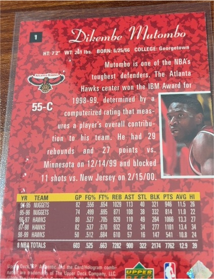 1998 Upper Deck #320 Dikembe Mutombo — front